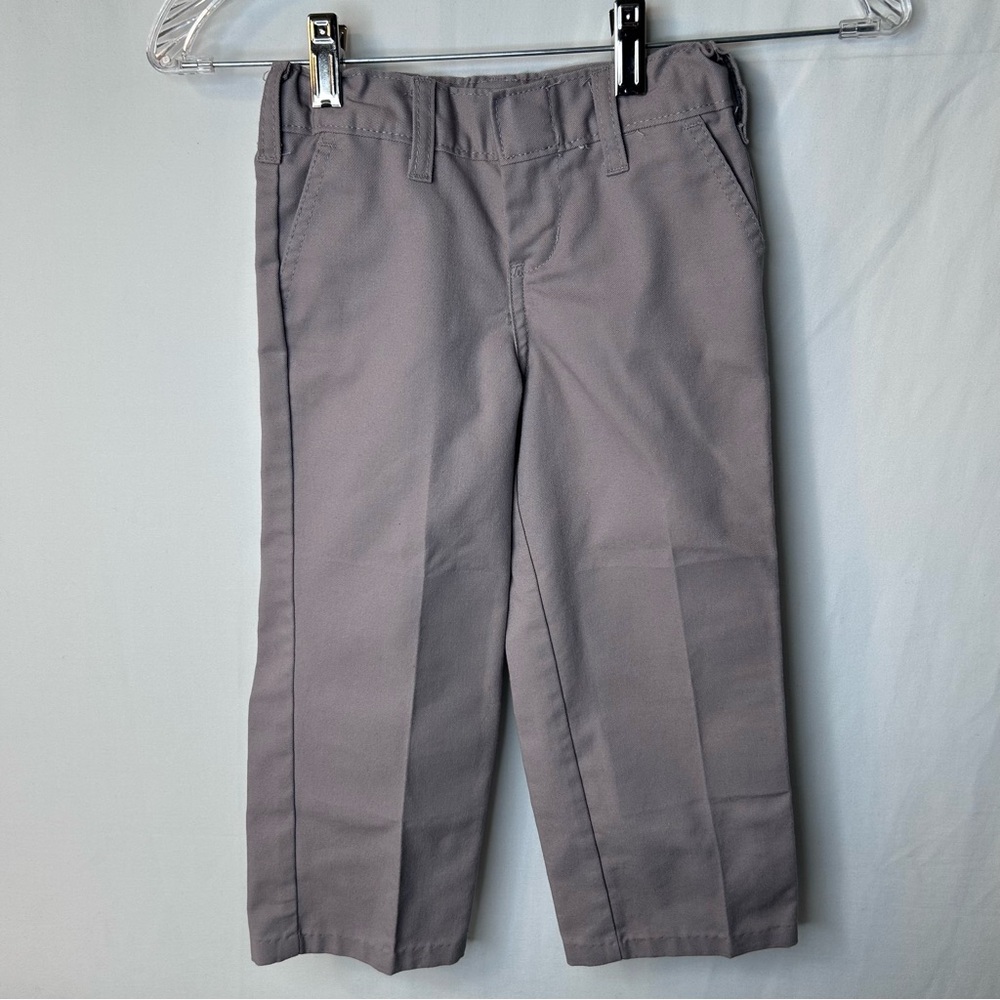 Dickies Gray Kids' Dress Pants Toddlers Boys Adjustable Elastic Waist Size 4